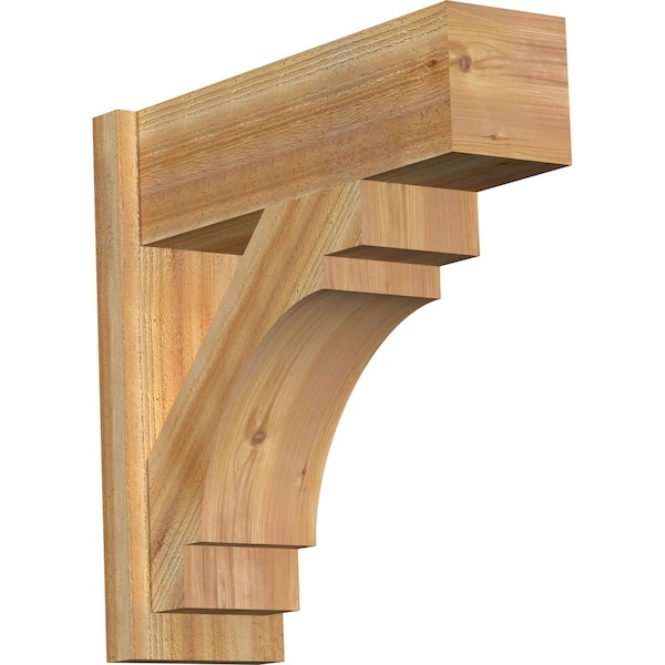 Ekena Millwork Merced Block Rough Sawn Outlooker, Western Red Cedar, 8"W x 24"D x 24"H OUT08X24X24MRC05RWR - main
